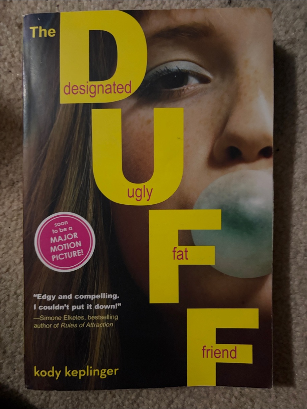 Barnes & Noble The DUFF Paperback — Yellow and Brown Cover